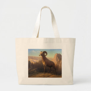 a rocky mountain sheep, Bierstadt Albert Large Tote Bag