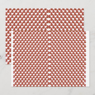 A rolled-up piece of wrapping paper with a festive invitation