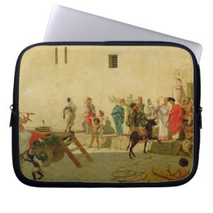 A Roman Street Scene with Musicians and a Performi Laptop Sleeve