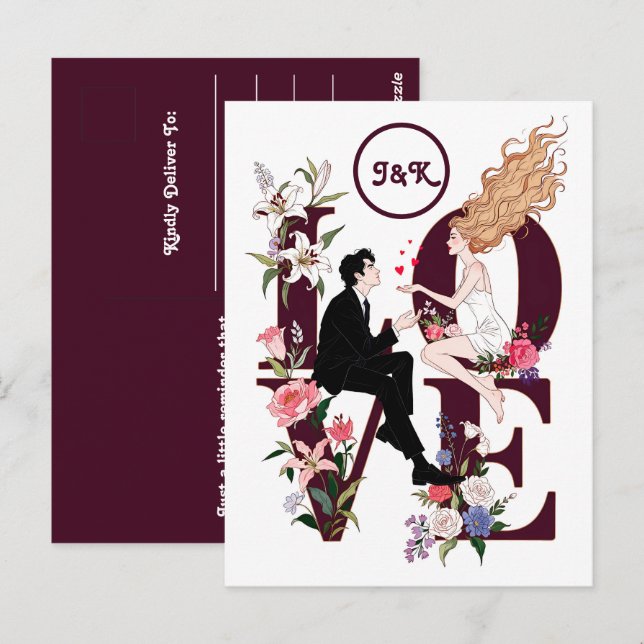 A romantic personalised Valentine’s Day Postcard (Front/Back)