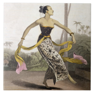 A Ronggeng or Dancing Girl, plate 21 from Vol. I o Ceramic Tile