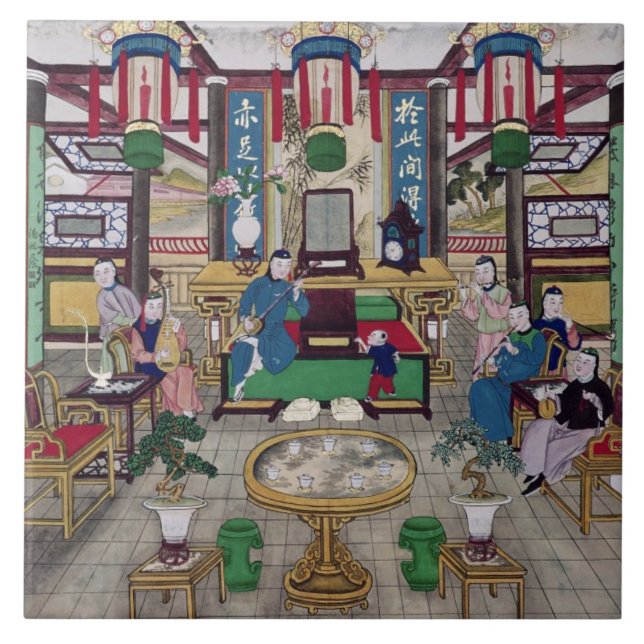 A Room in the House of Mr. Kong, a Peking Merchant Ceramic Tile (Front)