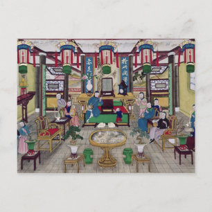 A Room in the House of Mr. Kong, a Peking Merchant Postcard