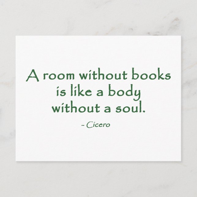 A Room Without Books (Cicero) Postcard (Front)