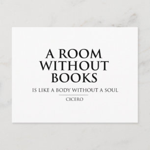 A Room without Books is Like a Body without a Soul Postcard