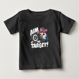 A rooster aiming a target shooting rifle baby T-Shirt