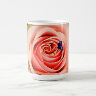 A rose and a butterfly coffee mug