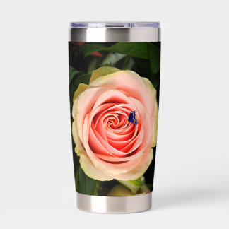 A rose and a butterfly insulated tumbler