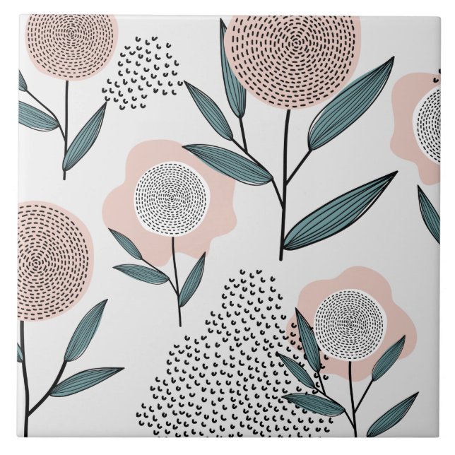 A rose ceramic tile (Front)