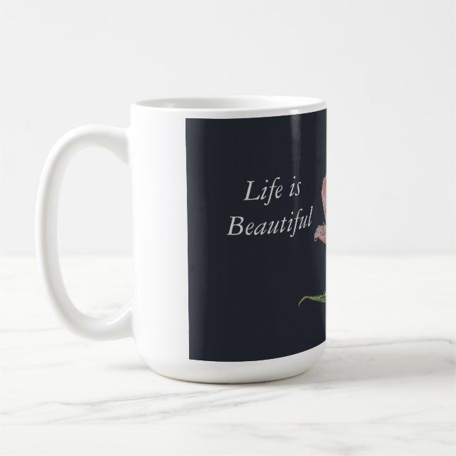 A rose design  coffee mug (Left)