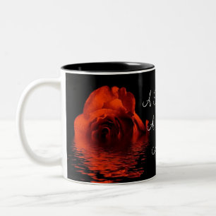 A Rose For A Perfect Mother Two-Tone Coffee Mug