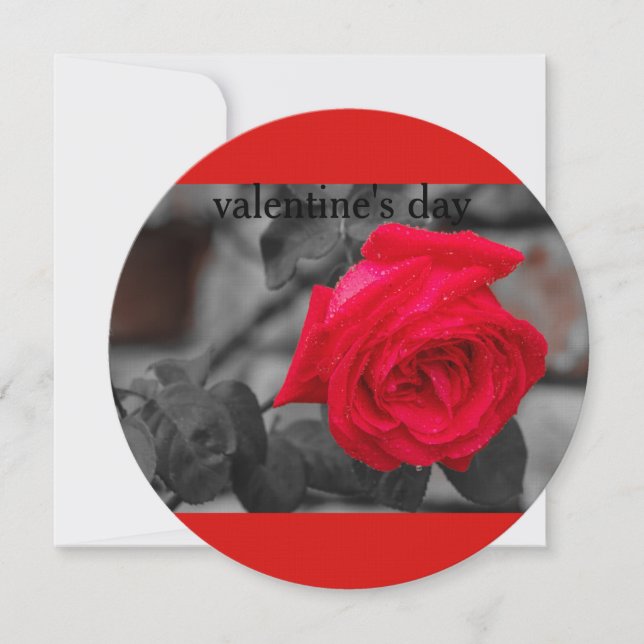 a rose for valentine's day on Invitation Circle (Front)