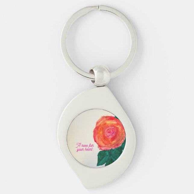 A Rose For Your Heart Key Ring (Front)