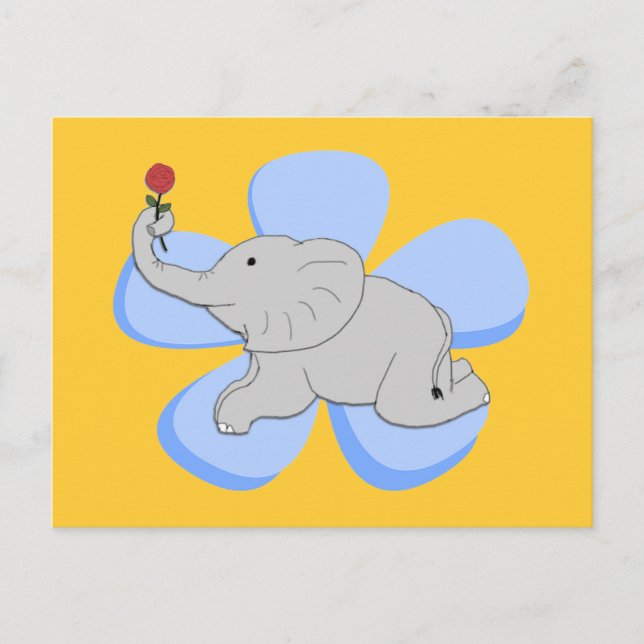 A Rose from a Baby Elephant Postcard (Front)