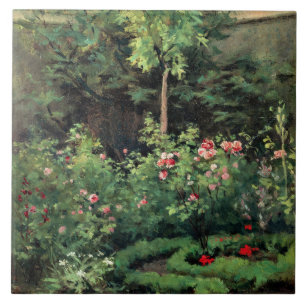 A Rose Garden, fine art by Camille Pissarro, Ceramic Tile