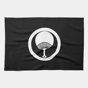 a round fan tea towel