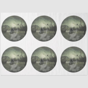 A Round Gothic Halloween Series Design 8 Tissue Paper