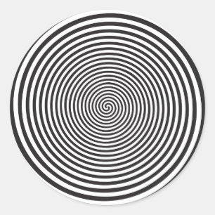 A round spiral in Black Classic Round Sticker