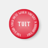 A Round Tuit Humourous Red Gradient