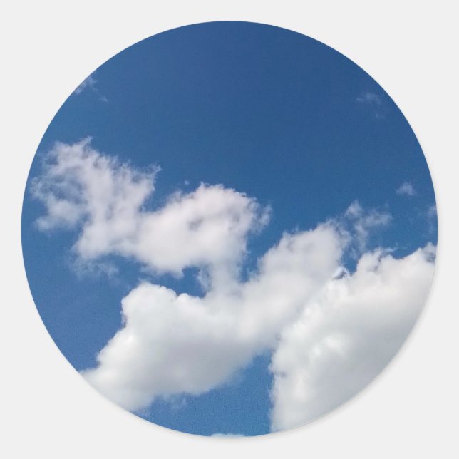 A row of clouds classic round sticker (Front)