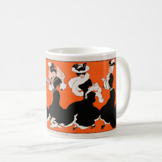 A Row Of Daisies Woman In Black Dress Dancing Coffee Mug