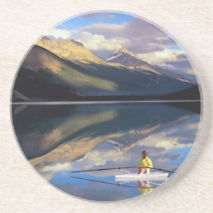 A rower on Banff Lake in the Canada MR) Coaster