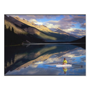 A rower on Banff Lake in the Canada MR) Photo Print