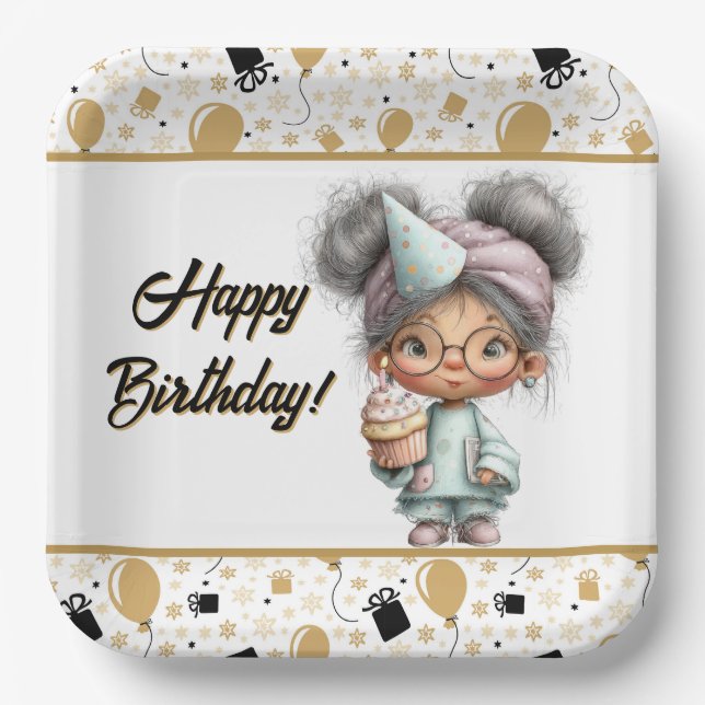 A Royal Birthday Celebration  Paper Plate (Front)