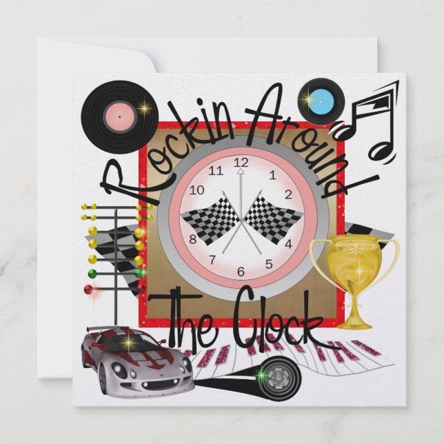A Royally Rockin' Race Car Party - SRF Invitation (Front)