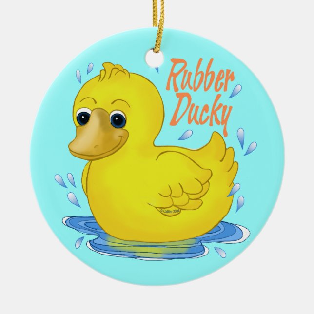 A Rubber Duck Ceramic Tree Decoration (Front)