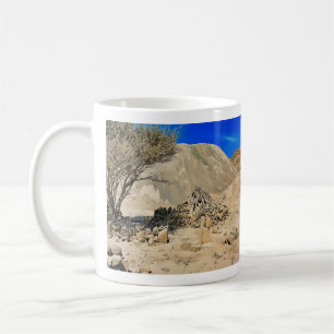 A rugged, arid landscape coffee mug