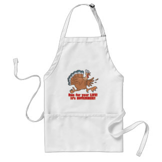 a run for life funny turkey standard apron
