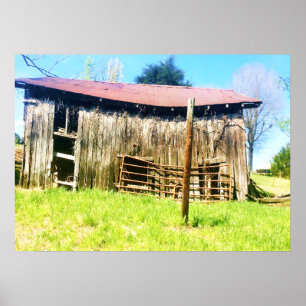 A rustic 100 year old barn Poster