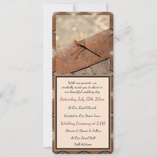A Rustic Dragonfly Wedding Invitation