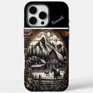 A Rustic Farmhouse Silhouette Against A Majestic M iPhone 16 Pro Max Case