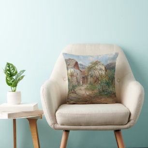A Rustic Garden in Blossom in the Countryside Cushion