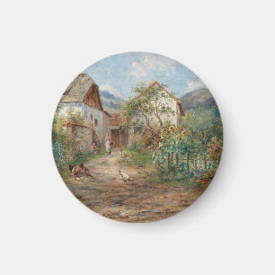 A Rustic Garden in Blossom in the Countryside Magnet