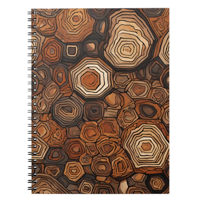 A Rustic Notebook with Natural Wooden Texture (Front)