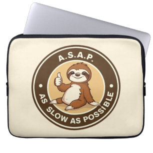 A.S.A.P As slow as possible sloth Laptop Sleeve