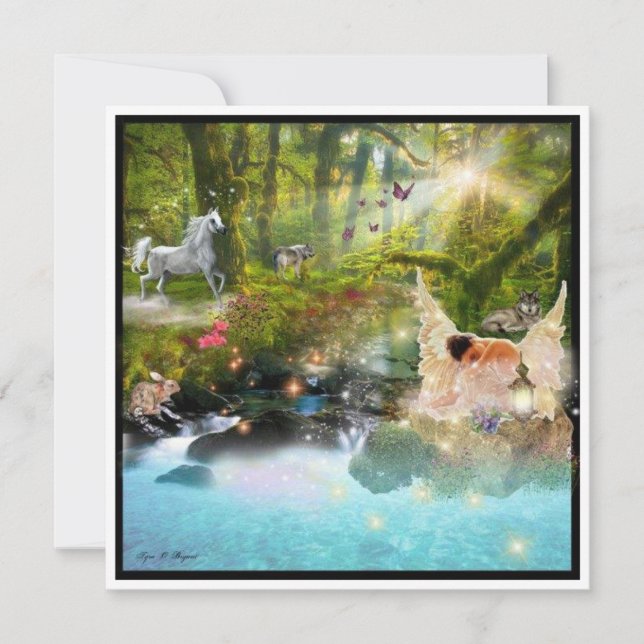 A Sad Crying Fallen Angel in Fantasy Garden (Front)