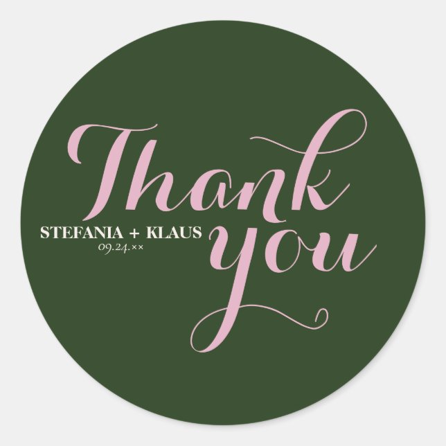 A Sage and Blush Modern Minimalist  Classic Round  Classic Round Sticker (Front)