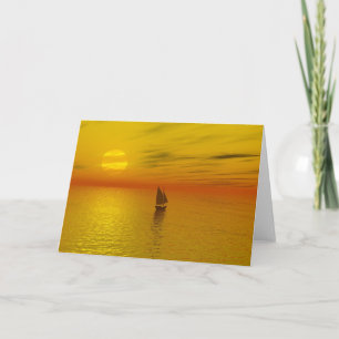 A sailing boat. card