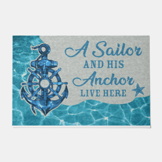 A Sailor And His Anchor Live Here Doormat