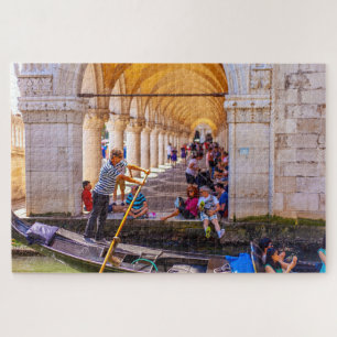 A sailor on a gondola in Venice, Italy Jigsaw Puzzle