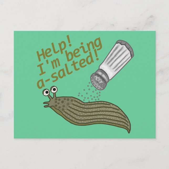 A Salted Slug Pun Funny Animal Joke Postcard (Front)