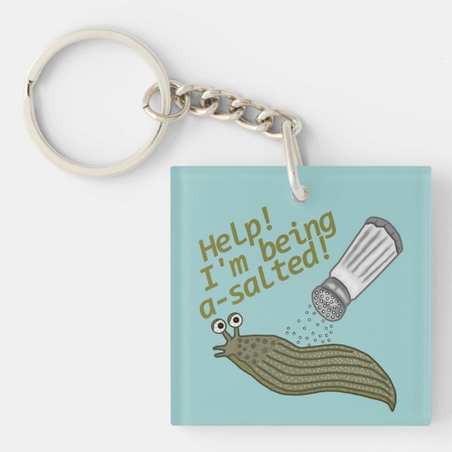 A Salted Slug Pun Key Ring (Front)