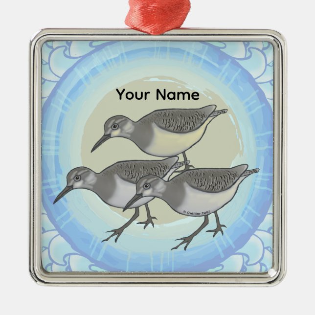 A Sandpipers Premium Square Ornament (Front)