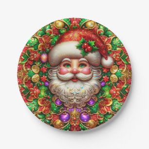 A SANTA'S CHRISTMAS ~ Cute ~ Paper Plate