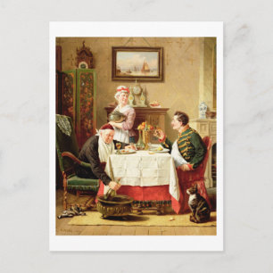 A Satisfying Meal, 1883 (oil on canvas) Postcard