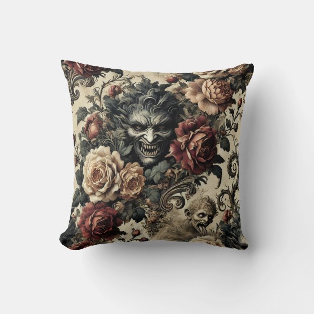 A Savage Sanctum – Gothic Victorian Design  Cushion (Front)